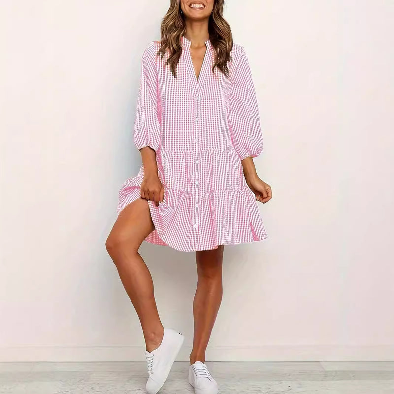 Fashion Simple Loose Plaid Dress