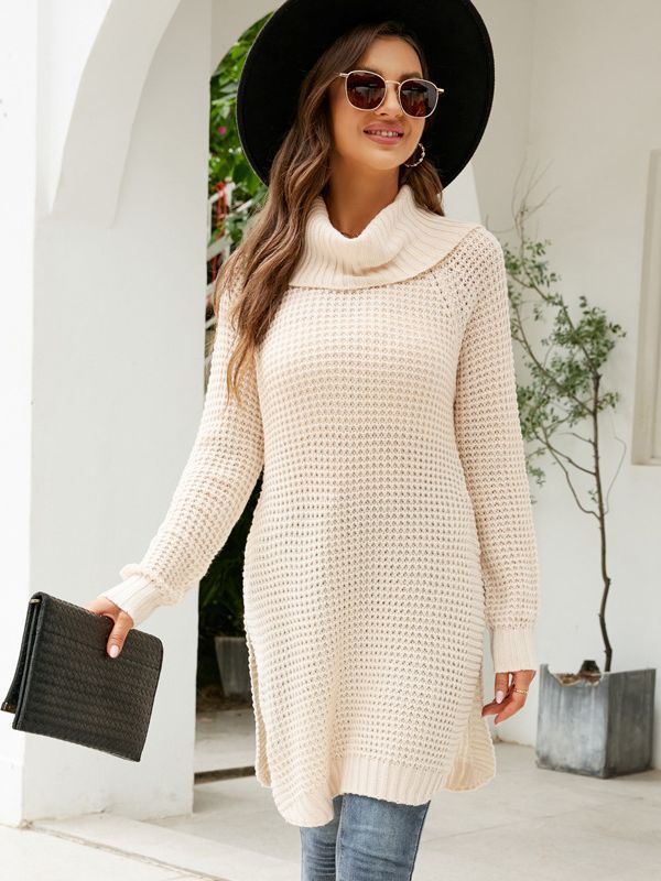 Amsoin Turtleneck Sweater Dress