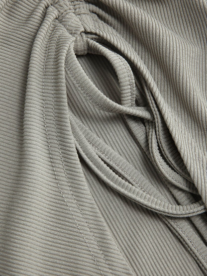Drawstring Wrap Short Sheath Dress