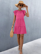 Amsoin Casual Ruffle Sleeve Dresses