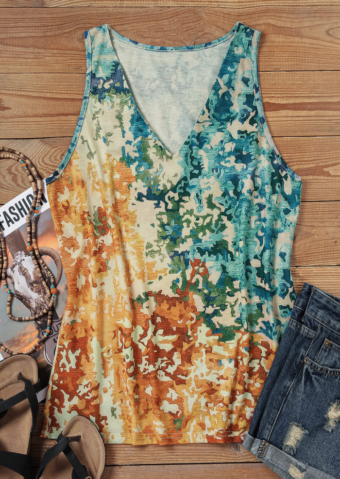 Amsoin Loose Flower Tank Top