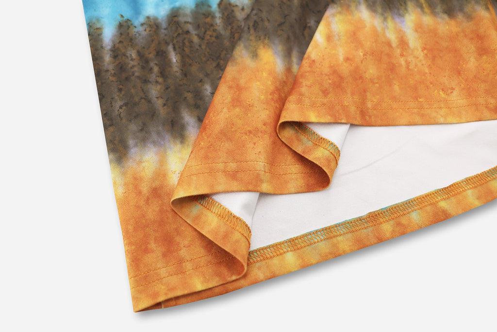 Amsoin Sexy Slim Tie Dye Strap Backless Printed Skirt Bohemian Beach Long Skirt