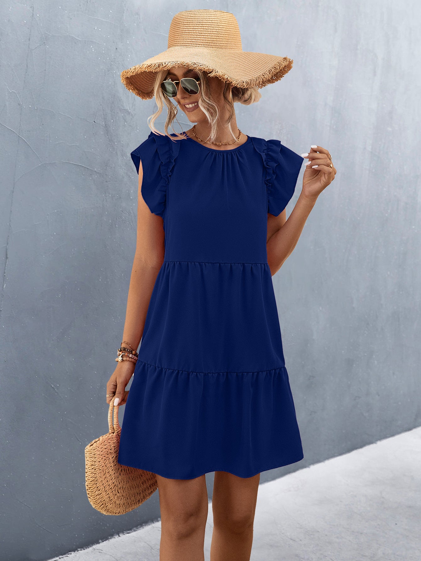 Amsoin Casual Ruffle Sleeve Dresses