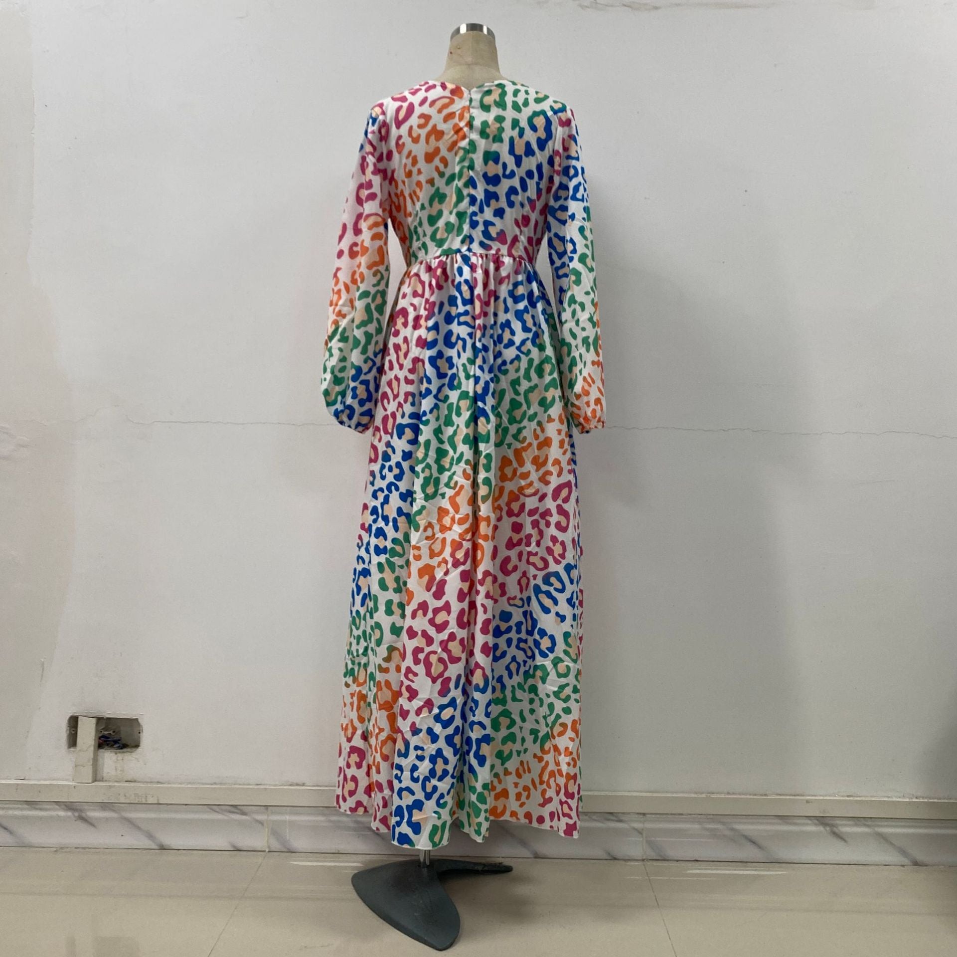 Sexy Vacation Gradual Change Leopard Printing V Neck Printed Dress Dresses