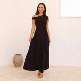 European And American Solid Color Fashion Temperament Sexy Lacing Dress