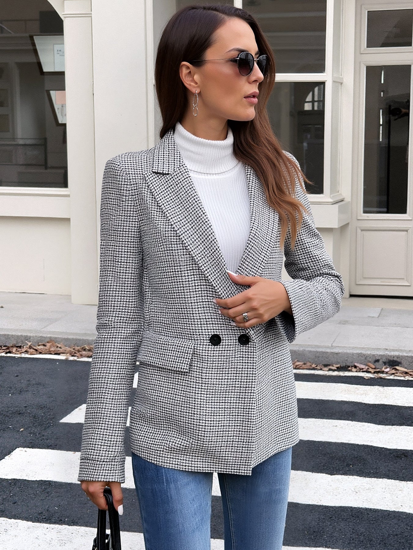Amsoin Plaid Blazer