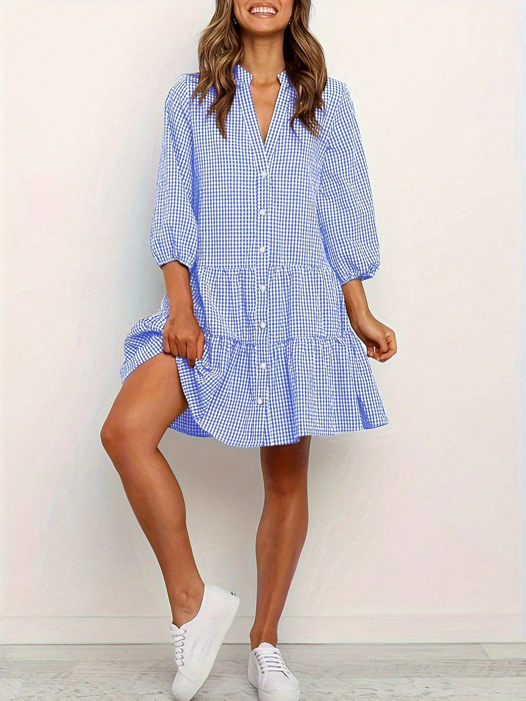 Fashion Simple Loose Plaid Dress