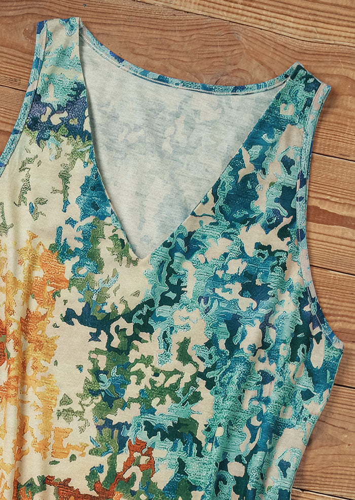 Amsoin Loose Flower Tank Top