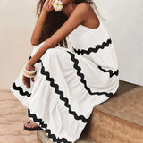 Amsoin Sexy Contrast Sling Dress