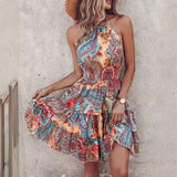 Amsoin Fashion Sexy Off-shoulder Halter Neck Dress