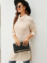 Amsoin Turtleneck Sweater Dress