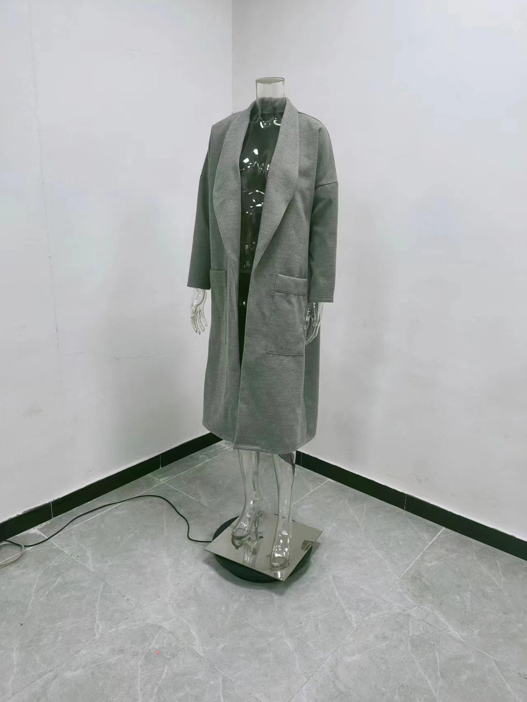 Amsoin Long high-end Woolen Coat