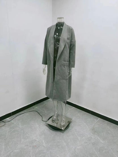 Amsoin Long high-end Woolen Coat