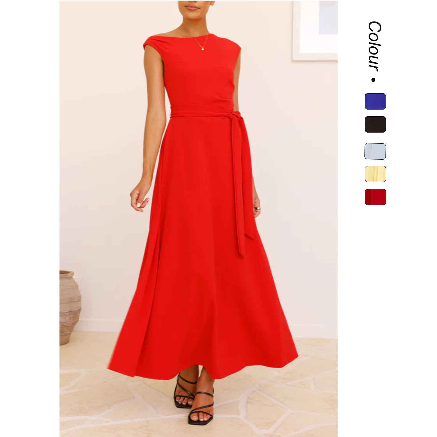 European And American Solid Color Fashion Temperament Sexy Lacing Dress