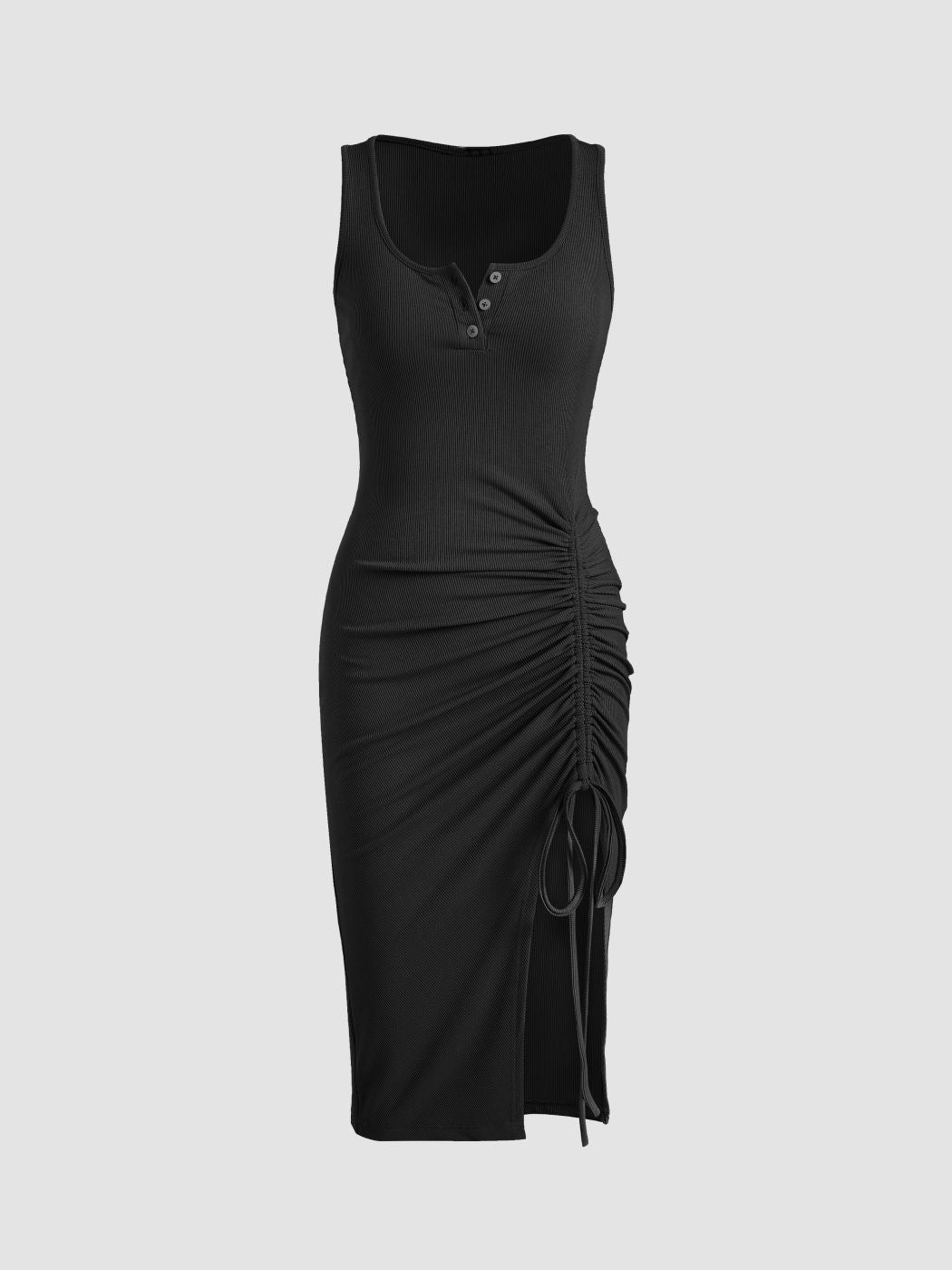 Drawstring Wrap Short Sheath Dress