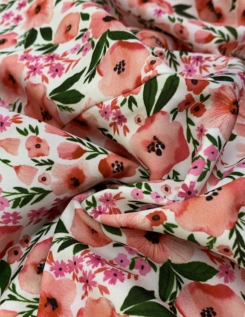 Amsoin Boho Floral Smocked Ruffled Maxi Dress