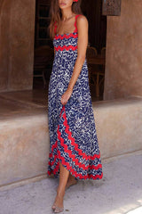 Amsoin Wavy Print Cami Dress