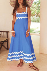 Amsoin Wavy Print Cami Dress