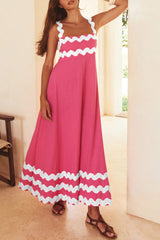 Amsoin Wavy Print Cami Dress