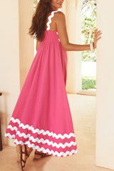 Amsoin Wavy Print Cami Dress