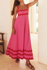 Amsoin Wavy Print Cami Dress