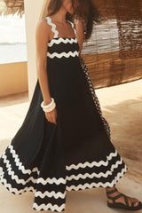 Amsoin Wavy Print Cami Dress