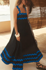 Amsoin Wavy Print Cami Dress
