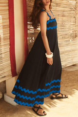 Amsoin Wavy Print Cami Dress