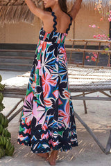 Amsoin Wavy Print Cami Dress