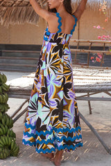 Amsoin Wavy Print Cami Dress