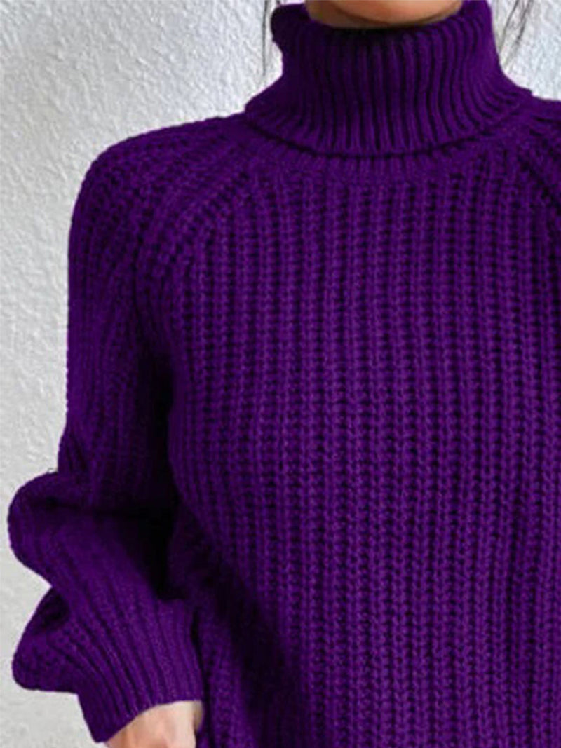 Turtleneck Rib-Knit Sweater