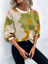 Fashionable All-match Jacquard Leisure Pullover Sweater