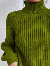 Turtleneck Rib-Knit Sweater