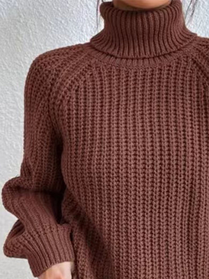 Turtleneck Rib-Knit Sweater