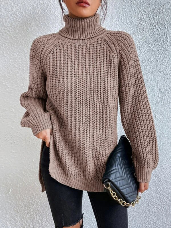 Turtleneck Rib-Knit Sweater