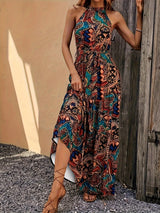 Bohemian Retro Halter Dress Women
