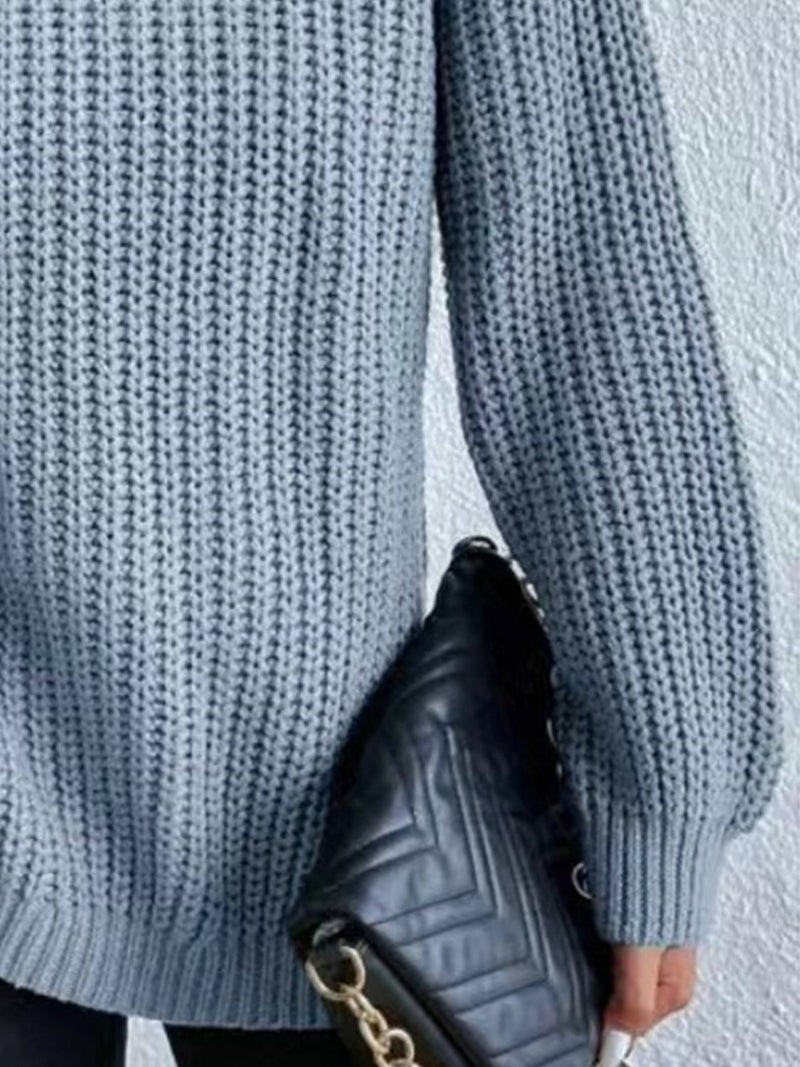 Turtleneck Rib-Knit Sweater