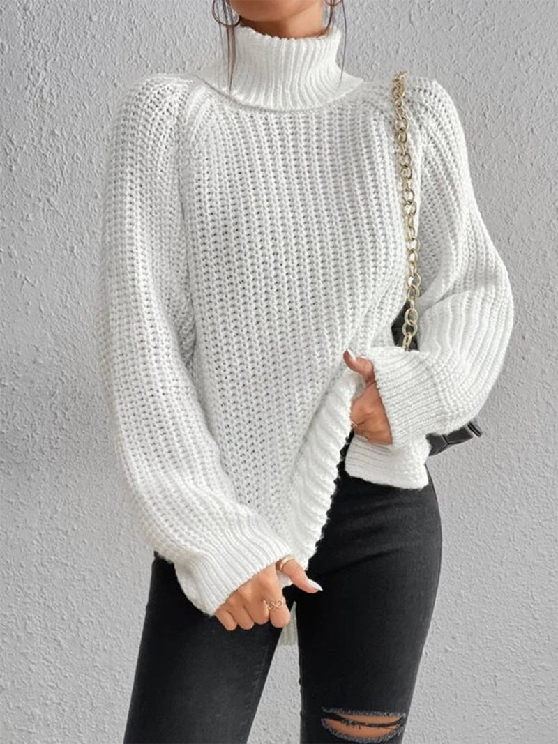 Turtleneck Rib-Knit Sweater