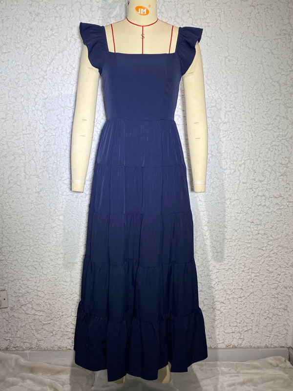 Blue Zone Planet |  Polka Dot Print Ruffle Sleeve Swing Dress BLUE ZONE PLANET