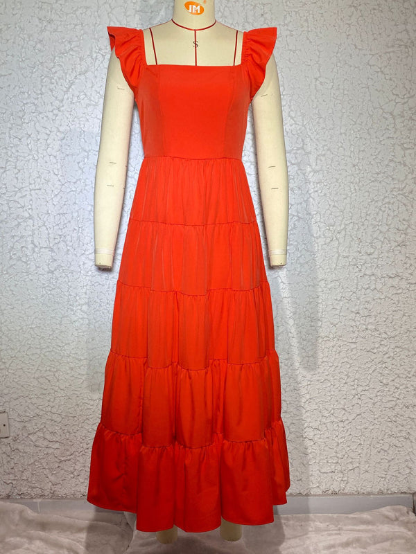 Blue Zone Planet |  Polka Dot Print Ruffle Sleeve Swing Dress BLUE ZONE PLANET