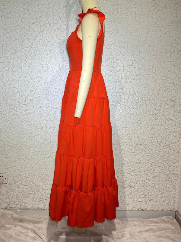 Blue Zone Planet |  Polka Dot Print Ruffle Sleeve Swing Dress BLUE ZONE PLANET