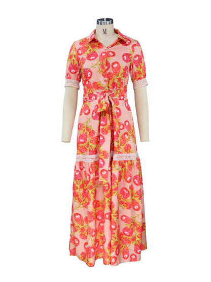 Blue Zone Planet |  Bohemian Floral Print Midi Dress BLUE ZONE PLANET