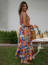 Floral Print High Waist Sexy Camisole Dress kakaclo