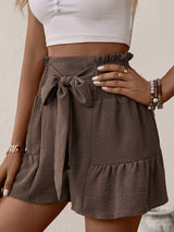 Blue Zone Planet | New fashion ruffled solid color shorts-[Adult]-[Female]-2022 Online Blue Zone Planet