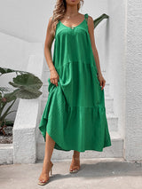 Blue Zone Planet |  minimalist style solid color strappy V-neck sleeveless dress BLUE ZONE PLANET