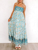 Blue Zone Planet | Sling Floral Street Strap Backless Dress BLUE ZONE PLANET