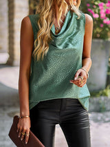Elegant women's fashion ironed collar sleeveless tank top-[Adult]-[Female]-2022 Online Blue Zone Planet