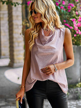 Elegant women's fashion ironed collar sleeveless tank top-[Adult]-[Female]-2022 Online Blue Zone Planet