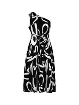 letter print off-shoulder dress BLUE ZONE PLANET