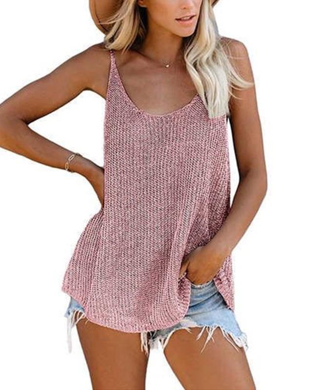 Amsoin Knit Crew Neck Vest Cami